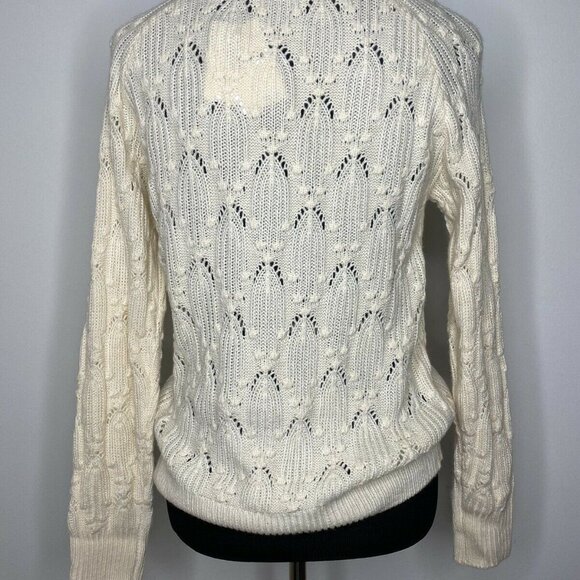 Elodie Womens Heather Ivory Knitted Pintelle Sweat - Picture 5 of 7